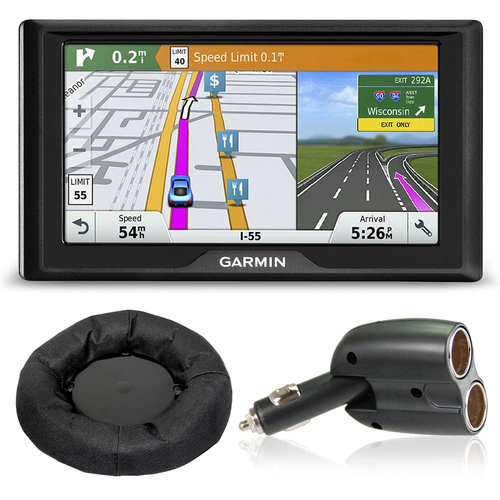 Garmin Drive 60LMT GPS Navigator (US and Canada) Charger + Dash Mount Bundle