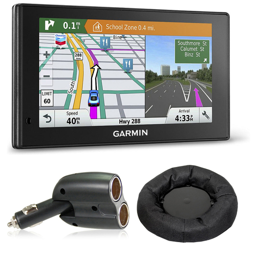 Garmin 010-01540-01 DriveSmart 60LMT GPS Navigator Charger + Dash Mount Bundle