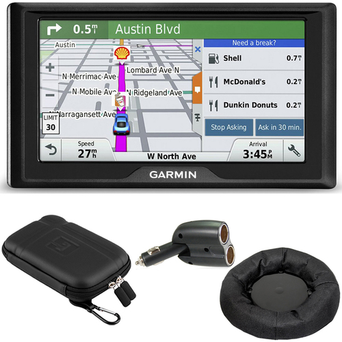 Garmin Drive 50 GPS Navigator (US) 010-01532-0D Soft Case + Mount + Car Charger Bundle