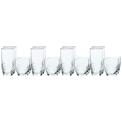 Anchor Hocking Fleur Small and Large Drinking Glasses, 16-Piece
