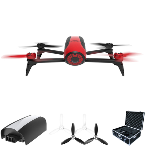 Parrot Bebop 2 Quadcopter Drone with HD 14MP Flight Camera (Red) All Inclusive Pack