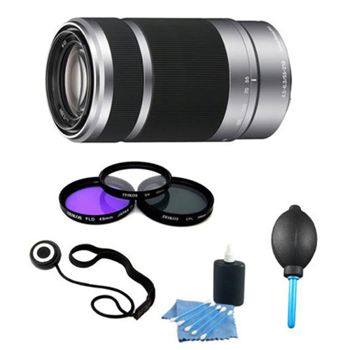 Sony SEL55210 - 55-210mm Zoom E-Mount Lens Essentials Kit - Includes Filters and More