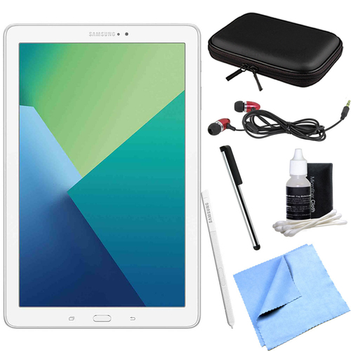 Samsung Galaxy Tab A 10.1 Tablet PC White w/ S Pen, WiFi & Bluetooth w/ Accessory Bundle