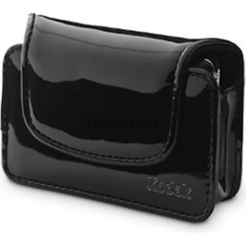 Chic Patent Leatherette Camera Case - Black