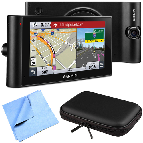 Garmin dezlCam LMTHD 6` GPS Truck Navigator w/ Dash Cam Hardshell Case Bundle