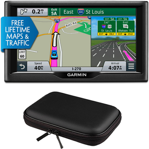 Garmin nuvi 67LMT 6` Essential Series 2015 GPS with Lifetime Maps & Traffic Case Bundle