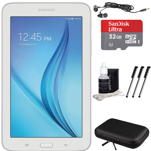 Samsung Galaxy Tab E Lite 7.0` 8GB (Wi-Fi) White 32GB microSDHC Card Bundle