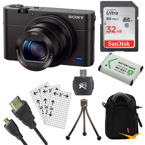 Sony Cyber-shot DSC-RX100 III 20.2 MP Digital Camera + Accessories + Case Kit (Black)