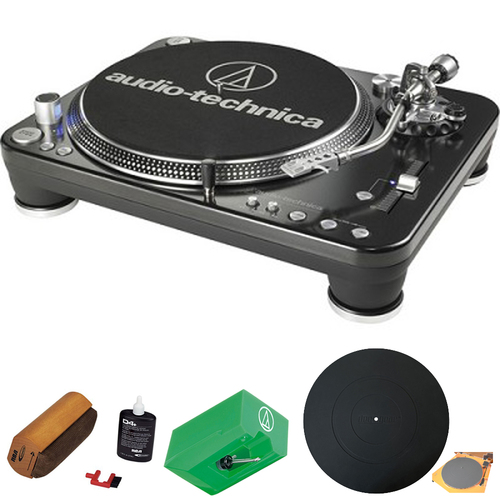Audio-Technica Professional DJ Turntable - AT-LP1240-USB w/ Record Cleaning Kit