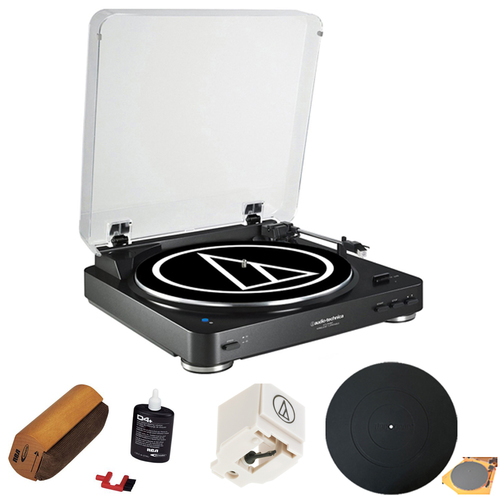 Audio-Technica Fully Automatic Bluetooth Wireless Stereo Turntable - Black w/ Cleaning Kit