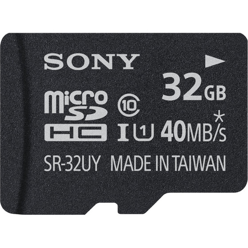 Sony SR32UYA/TQMN 32GB Class 10 Micro SDHC R40 Memory Card w/ Adapter