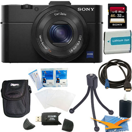 Sony Cybershot DSC-RX100M II Cyber-shot 20.2MP Digital Camera + 32GB SDHC Kit (Black)