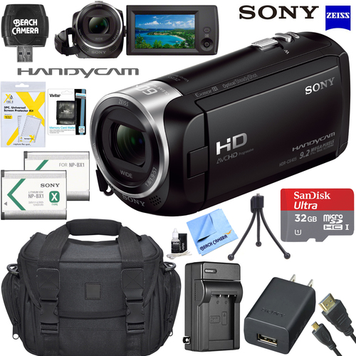 Sony HDR-CX405 HD Video Handycam Camcorder 32GB Memory Card 1600MAH Battery Bundle