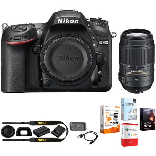 Nikon D7200 DX 24.2MP Digital SLR Camera with 55-300mm VR - Manufacturer Refurbished