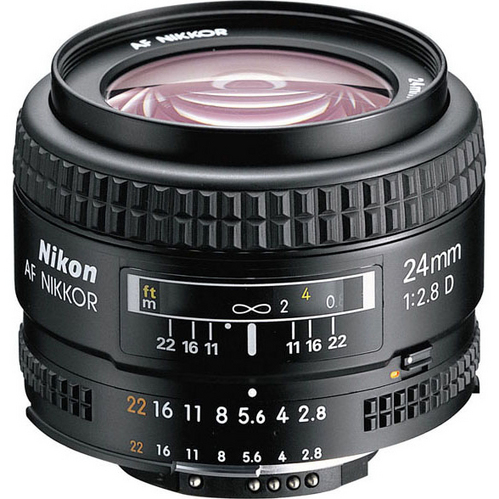 Nikon AF FX Full Frame NIKKOR 24mm f/2.8D Fixed Zoom Lens with Auto Focus