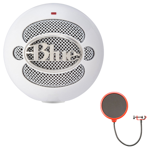 BLUE MICROPHONES Snowball iCE Condenser Microphone, Cardioid w/ Pop Shield Wind Screen
