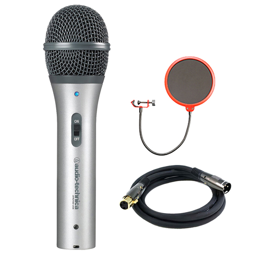 Audio-Technica Cardioid Dynamic USB/XLR Microphone - ATR2100-USB w/ Mic. Wind Screen Bundle