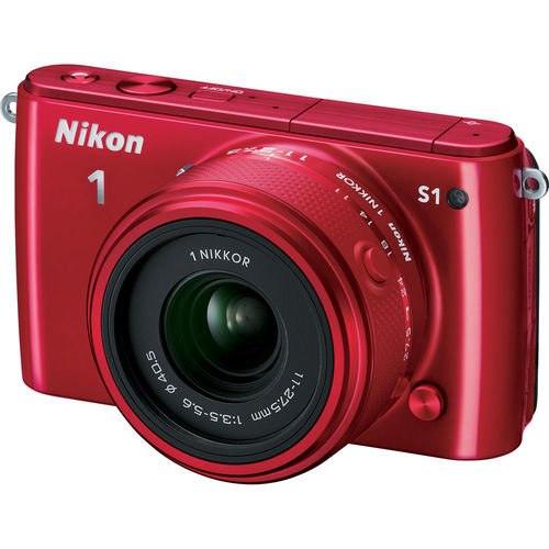 Nikon 1 S1 10.1MP Red Digital Camera with 11-27.5mm Lens Factory Refurbished