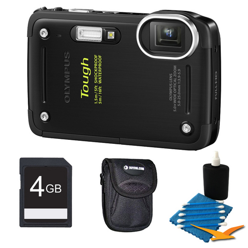 Olympus Tough TG-620 iHS 12MP Waterproof Shockproof Freezeproof Digital Camera Kit-Black