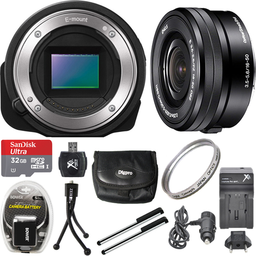 Sony ILCE-QX1/B Interchangeable Lens Style Camera with 16-50mm Lens 32GB Bundle
