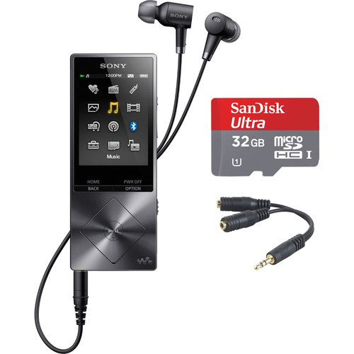 Sony 32GB Hi-Res Walkman Digital Music Player - Black w/ 32GB Memory Card Bundle