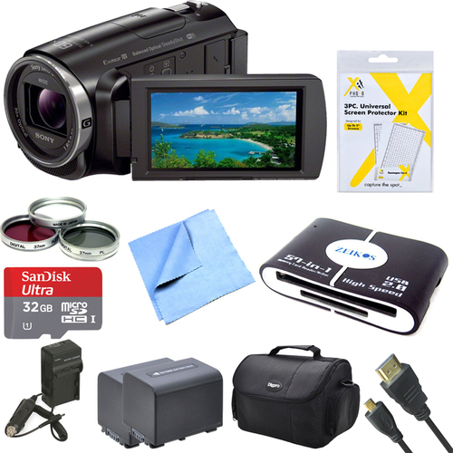 Sony HDR-PJ670 Full HD 60p Camcorder w/ Built-In Projector Bundle