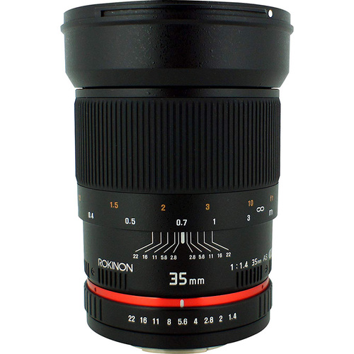 Rokinon 35mm F/1.4 AS UMC Wide Angle Lens for Nikon with Automatic Chip RK35MAF-N