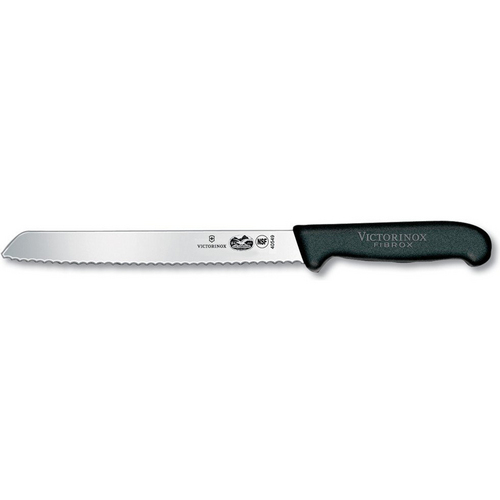 Victorinox Cutlery 8` Wavy Edge Bread Knife with Black Fibrox Handle