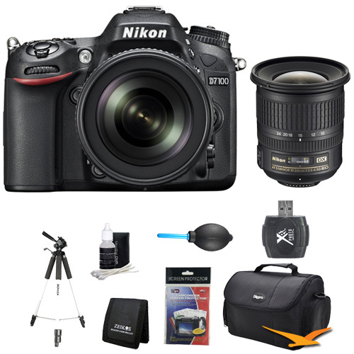Nikon D7100 DX-Format Digital HD-SLR with 18-105mm VR Lens Wide Angle Bundle