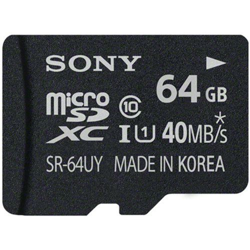 Sony SR64UYA/TQMN 64GB Class 10 Micro SDXC R40 Memory Card