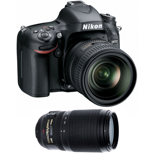 Nikon D610 FX-format 24.3 MP 1080p video Digital SLR Camera with 24-85mm and 70-300mm