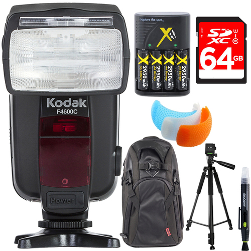 Kodak F4600C Flash E-TTL 18-180 Power Zoom for Canon E-TTL Camera + Deluxe Bundle