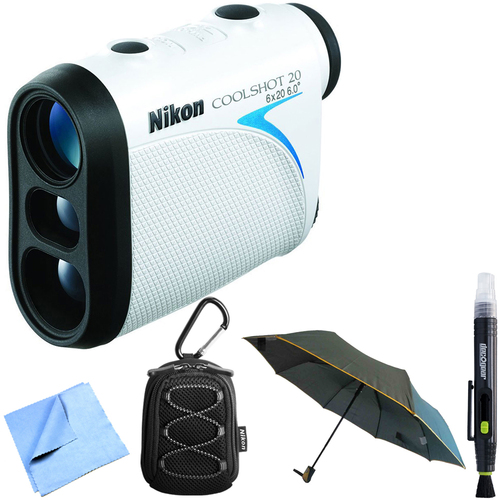 Nikon Coolshot 20 Golf Laser Rainproof Rangefinder 550 Yard + Accessories Bundle