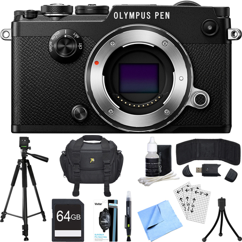 Olympus PEN-F 20MP Mirrorless Micro Four Thirds Digital Camera (Black) Accessory Bundle