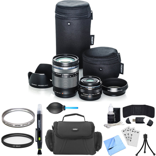 Olympus Digital ED 14-150mm f4.0-5.6 II and 17mm f1.8 Dual Travel Lens Kit Bundle