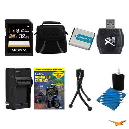 General Brand 32GB SDHC/SDXC Card, Case, Battery, Card Reader, Battery Charger, and More