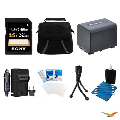 General Brand 32GB SDHC/SDXC Card, Case, Battery, Battery Charger, Mini Tripod, and More