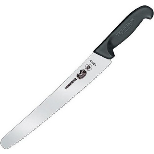 Victorinox 47547 10-1/4` Wavy Bread Knife with Black Fibrox Handle