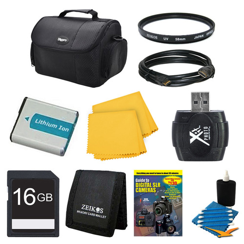 General Brand 16GB SD Card, Case, Battery, Filter, Card Reader, Card Wallet, and More