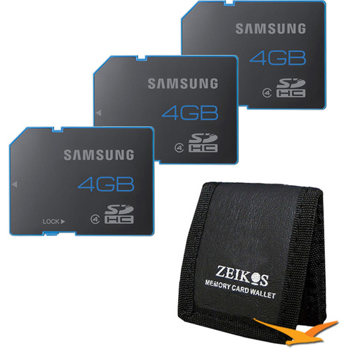 Samsung Solid Mobile 4GB Class 4 SD Memory Card - 3-Pack Bundle