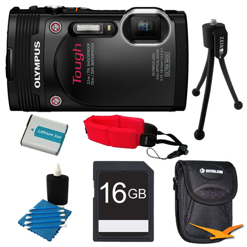 Olympus TG-850 16MP Waterproof Shockproof Freezeproof Digital Camera Black Kit