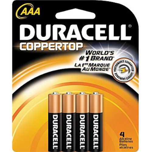 Duracell 4 Pack AAA Alkaline Batteries Retail Package