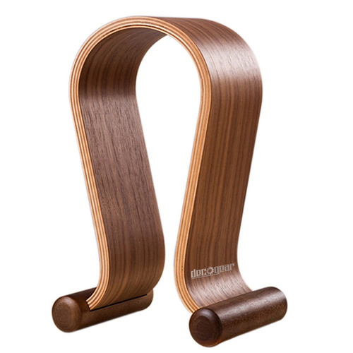 Wood Headphone Display Stand Secure Tabletop Holder / Gaming Headset Hanger