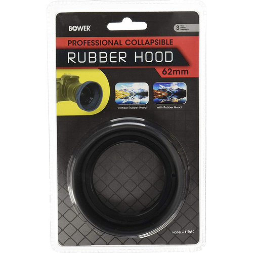 Bower 62mm Universal Rubber Lens Hood in Black- HR62