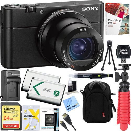 Sony DSC-RX100M5A V A Cyber-shot Digital Camera + 64GB Dual Battery Accessory Kit