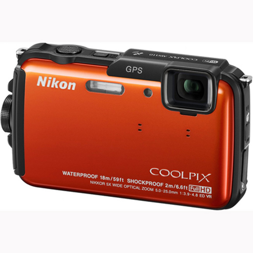 Nikon COOLPIX AW110 Waterproof 16MP Camera w/ WiFi & GPS (Orange) Factory Refurbished