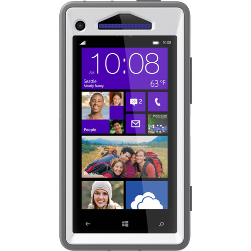 Otterbox Defender Series Case for HTC Windows Phone 8X - Retail Packaging - Glacier White