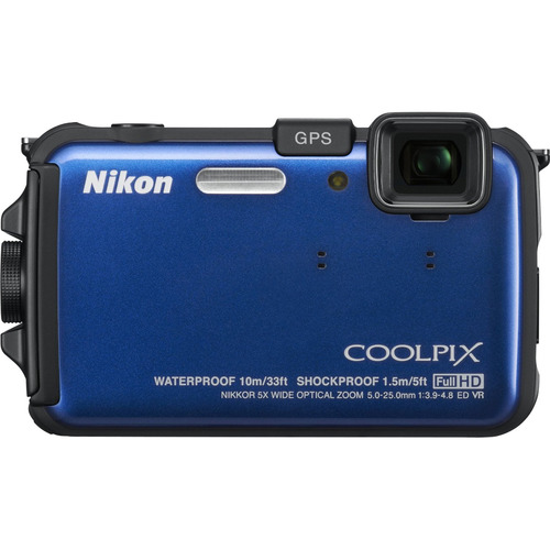 Nikon COOLPIX AW100 16MP Waterproof Digital Camera Blue - Manufacturer Refurbished