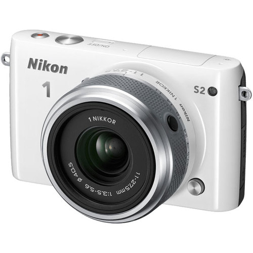 Nikon 1 S2 Mirrorless 14.2MP Digital Camera with 11-27.5mm Lens (White) Refurbished