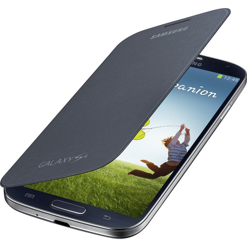 Samsung Galaxy S IV Flip Cover Folio Cell Phone Case - Black